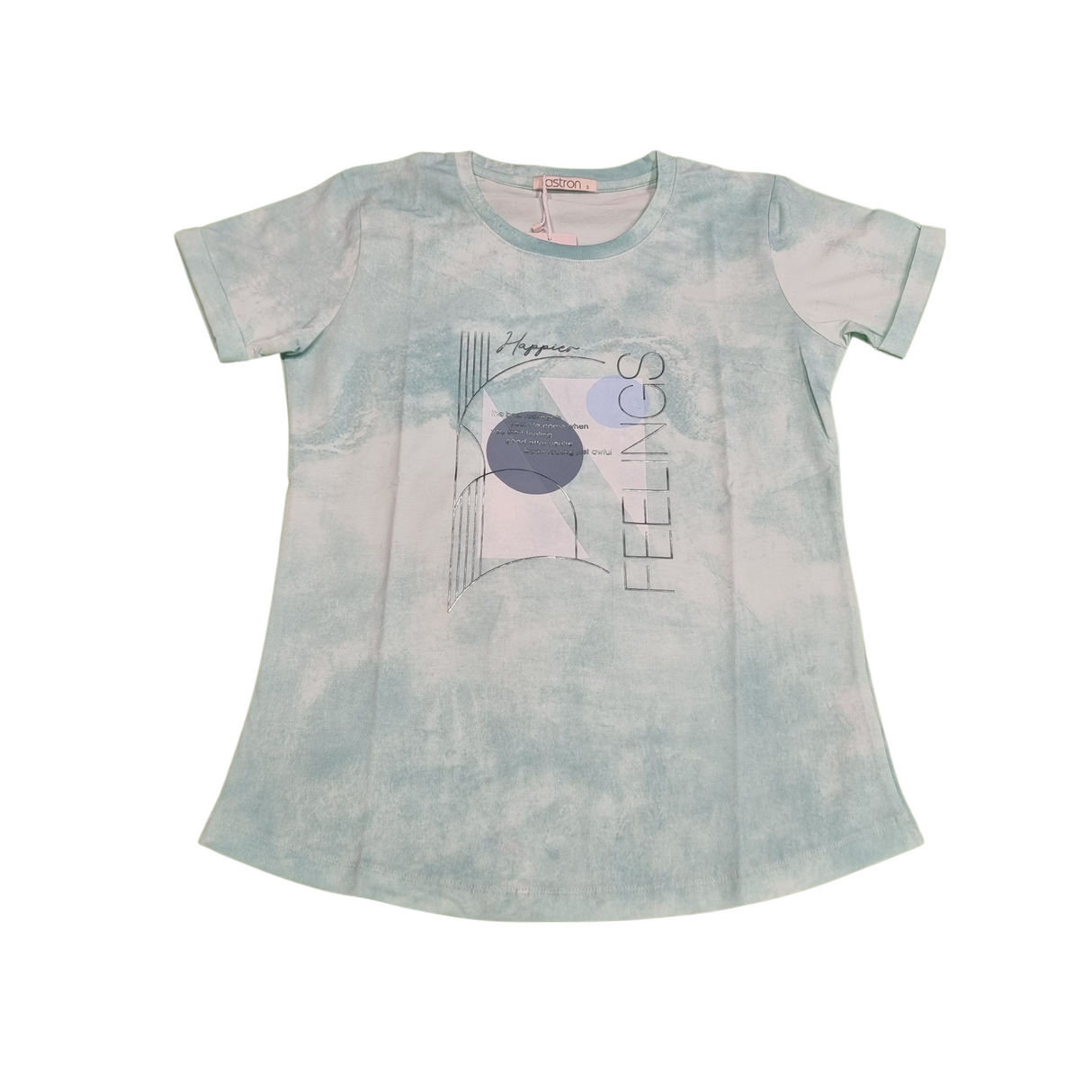 Girls' Tie-Dye Graphic T-Shirt – "Feelings" Artistic Print T-Shirt