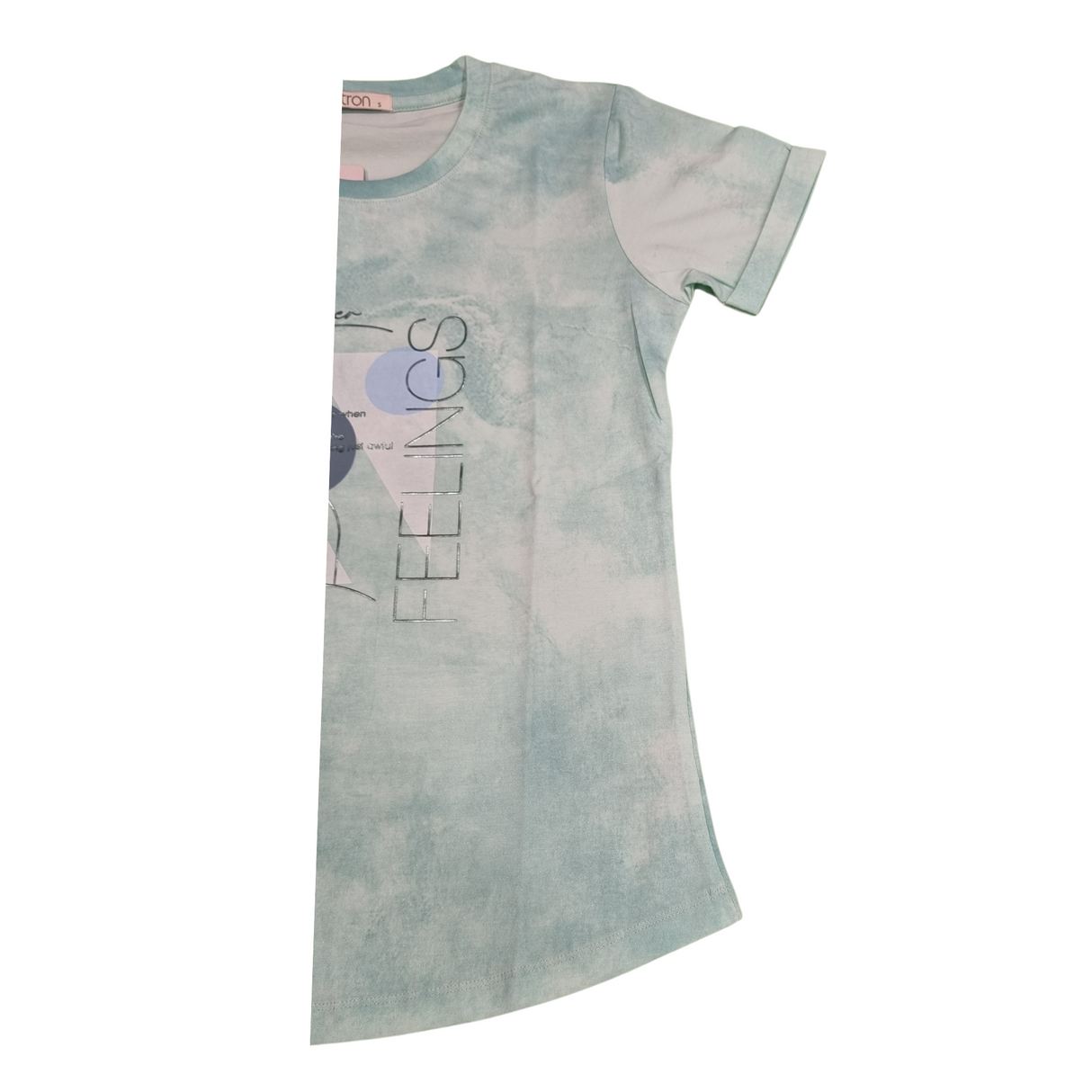 Girls' Tie-Dye Graphic T-Shirt – "Feelings" Artistic Print T-Shirt