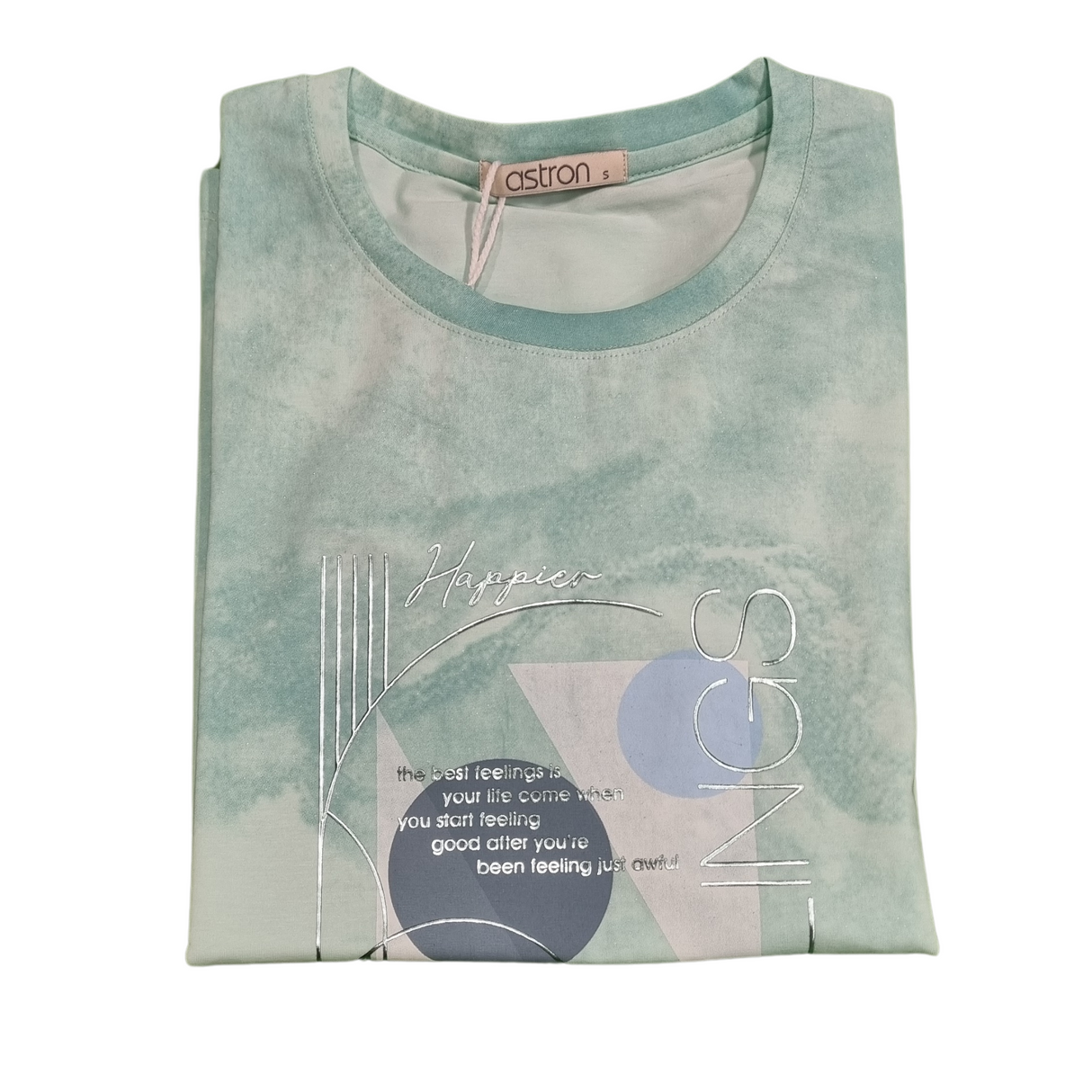 Girls' Tie-Dye Graphic T-Shirt – "Feelings" Artistic Print T-Shirt