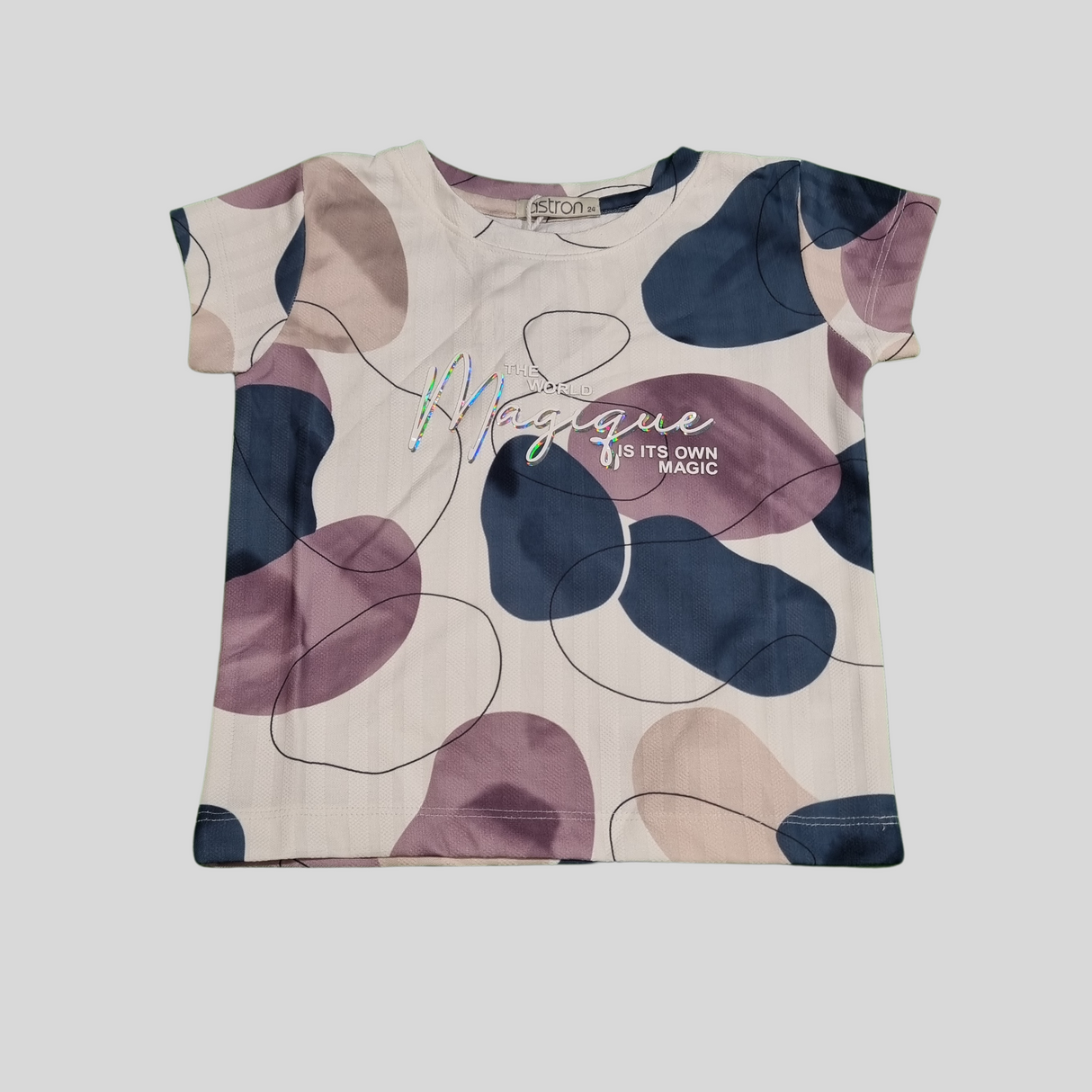 "Magique" Girls' Abstract Printed T-Shirt – Dreamy Elegance Collection
