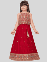 Girls Traditional Sleeves Less Long Choli - Pink