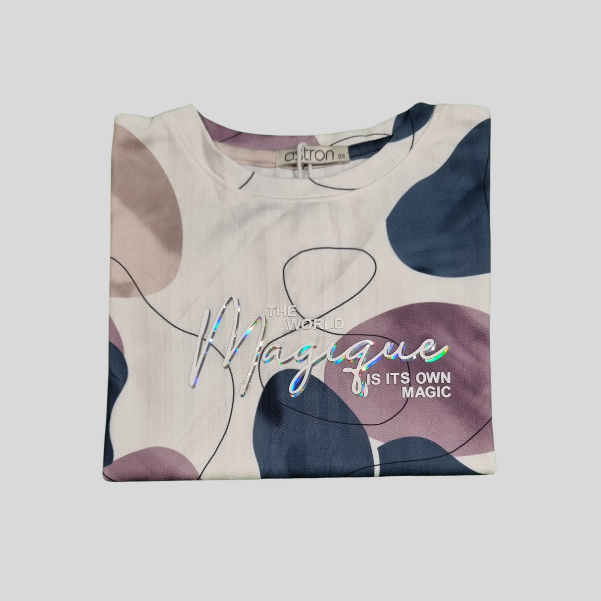 "Magique" Girls' Abstract Printed T-Shirt – Dreamy Elegance Collection