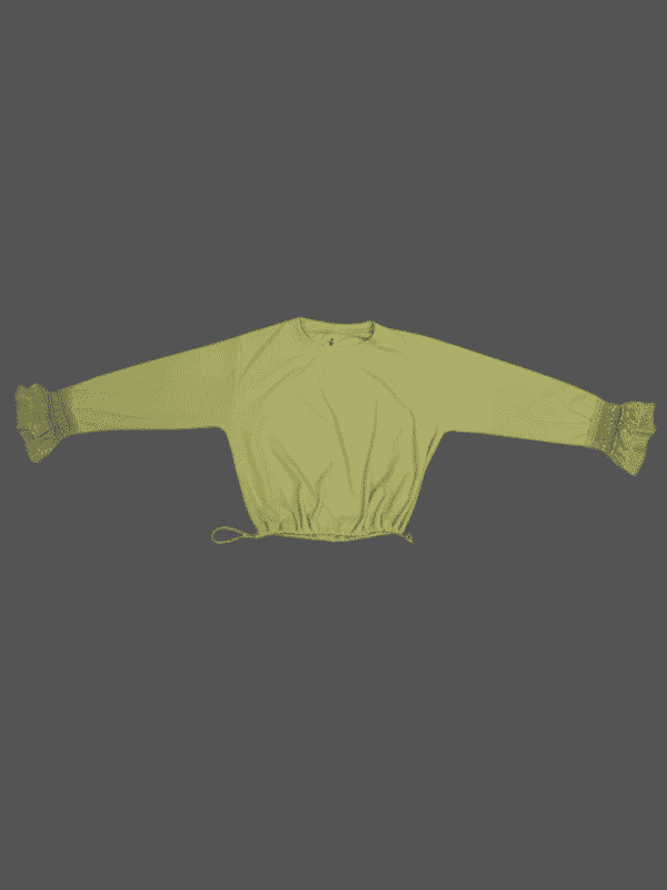 Girls Casual Full Sleeves Plain Fashion Top - Green