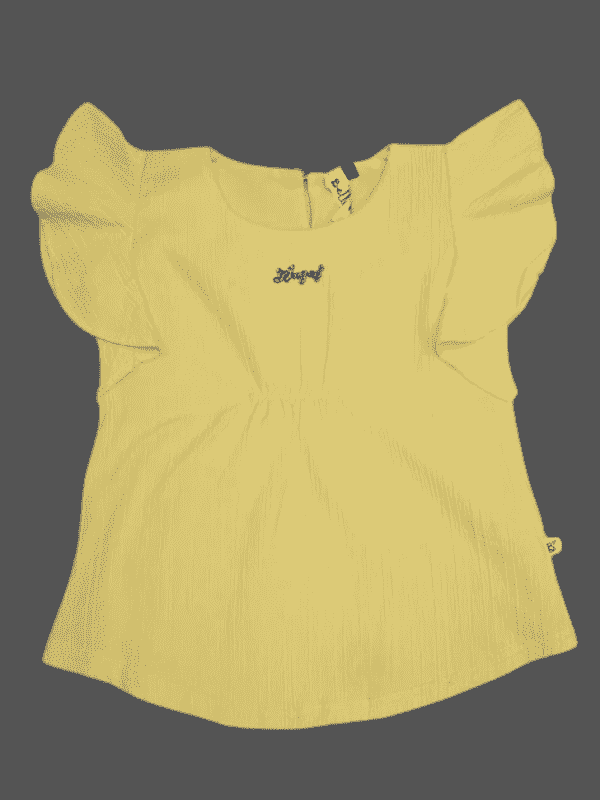Girls Casual Half Sleeves Plain Regular Top - Yellow