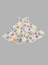 Baby Girls Sleeveless Floral Printed Dress – Lightweight Cotton Frock for Toddlers