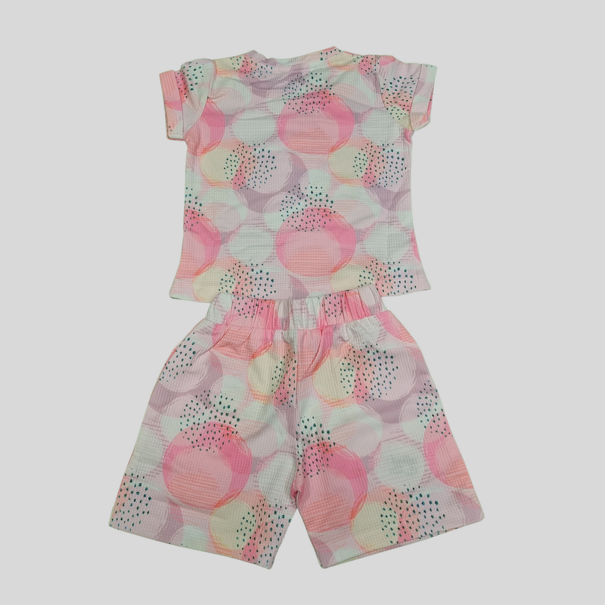 Girls' Pastel Polka Dot Summer T-Shirt & Shorts Set – "Wonderful Things" Print
