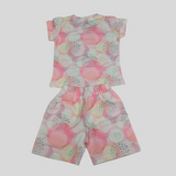 Girls' Pastel Polka Dot Summer T-Shirt & Shorts Set – "Wonderful Things" Print