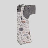 Baby Boy Animal Print Romper with Grey T-Shirt – 2-Piece Outfit