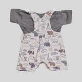 Baby Boy Animal Print Romper with Grey T-Shirt – 2-Piece Outfit