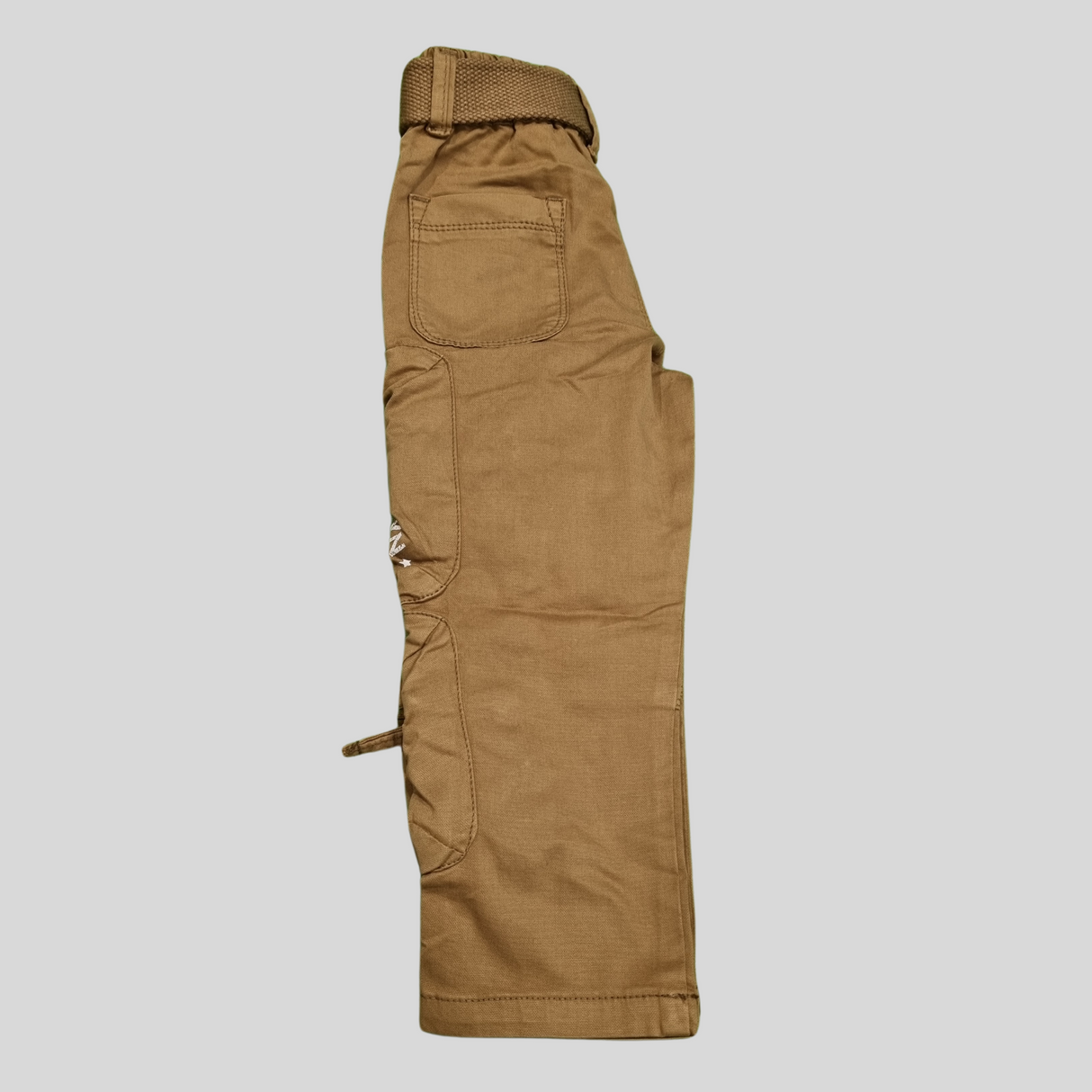 Boys' Utility Cargo Pants with Belt – Khaki "Brooklyn NYC 1992"