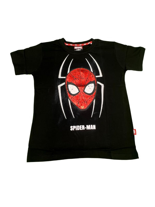 Boys - Black Marvel Spider-Man Printed T-shirt