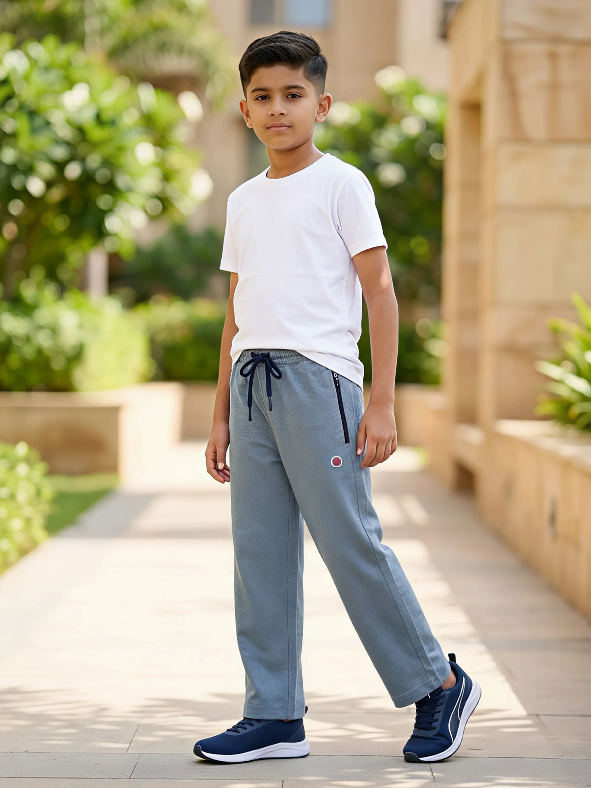 Boys Light Blue Premium Sports Joggers