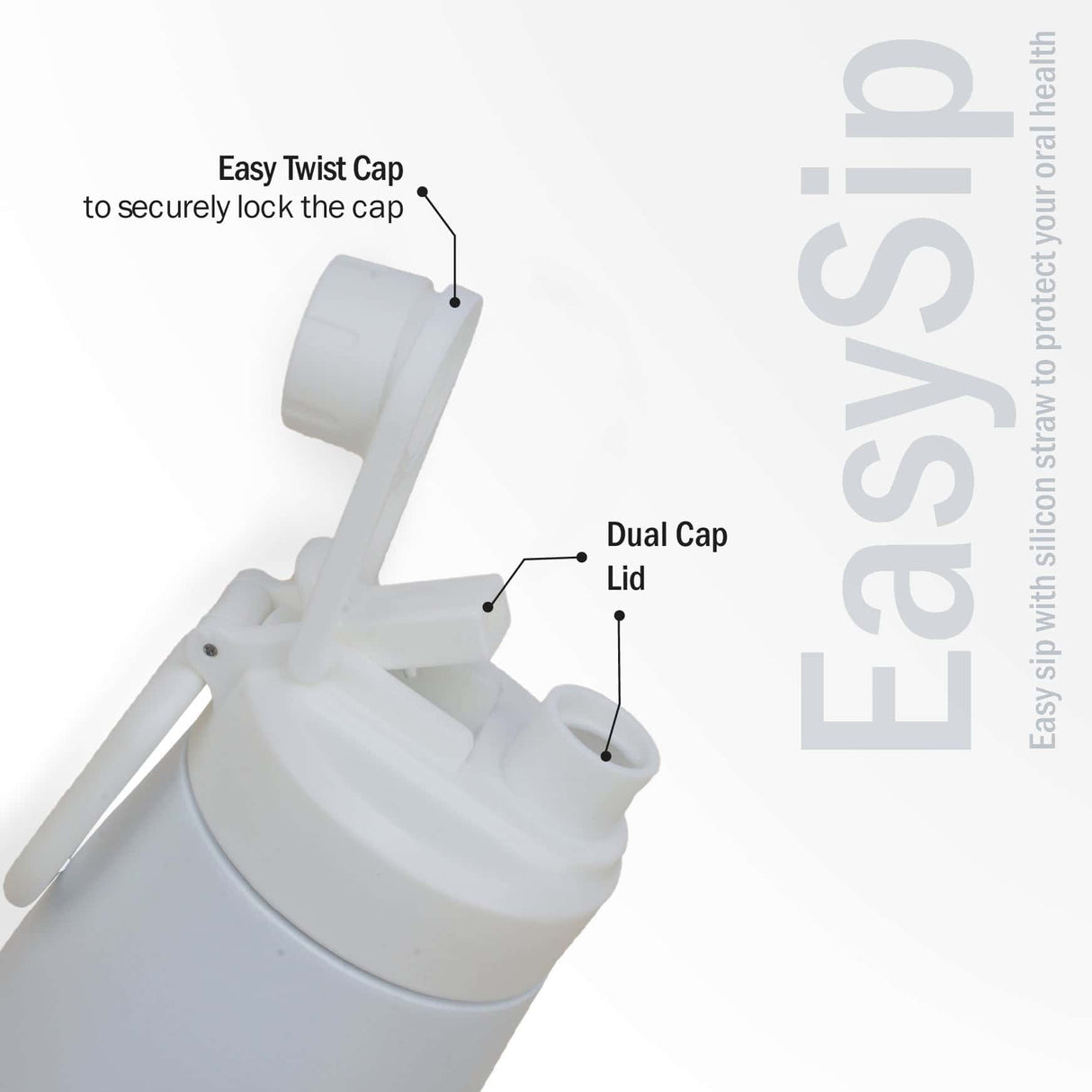 Briiton Water Bottle Cosmos Steel 1000 Ml White For Unisex