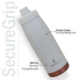 Briiton Water Bottle Cosmos Steel 1000 Ml White For Unisex