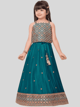Girls Traditional Sleeves Less Long Choli - Green