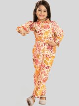 Girls Traditional 3/4th Sleeves Pant Set - Orange