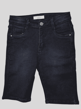 Girls Casual Plain Jeans Shorts Fixed Waist - Navy Blue