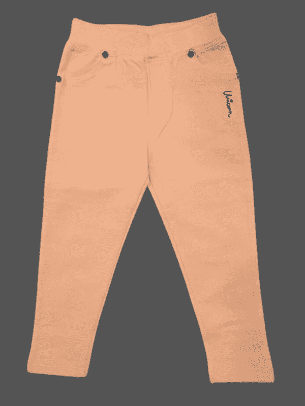 Girls Casual Plain Yoga Pant  - Peach
