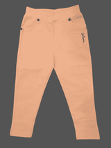 Girls Casual Plain Yoga Pant  - Peach