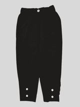 Girls Leisure Plain Rib Waist Track Pant With Rib  - Navy Blue