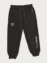Boys Leisure Plain Elastic Waist Track Pant With Rib - Navy Blue