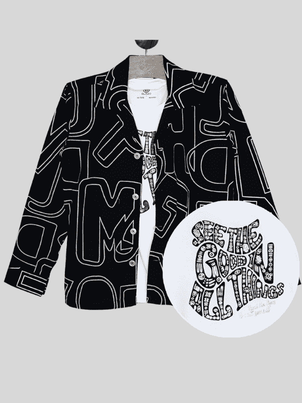 Boys Casual Full Sleeves Printed Shirt With T-Shirt - Black