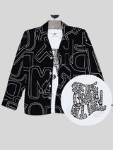 Boys Casual Full Sleeves Printed Shirt With T-Shirt - Black