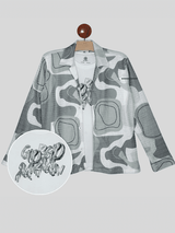 Boys Casual Full Sleeves Printed Shirt With T-Shirt - Green