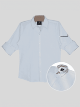 Boys Casual Full Sleeves Plain Fashion Shirt - White
