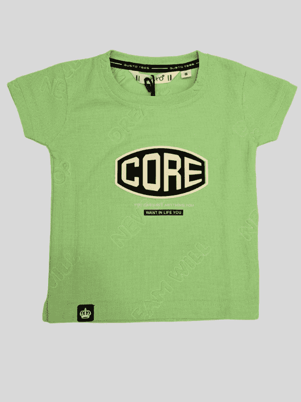 Boys Casual Half Sleeves Plain Round Neck T-Shirt - Green