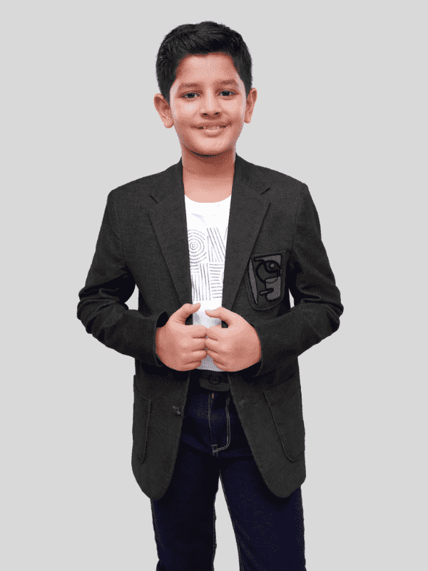 Boys Party Blazer With T-Shirt -Black