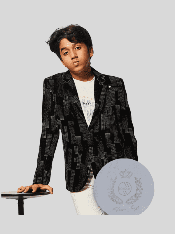 Boys Party Blazer With T-Shirt -Black