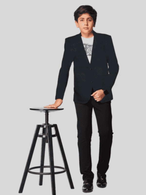 Boys Party Blazer With T-Shirt -Black