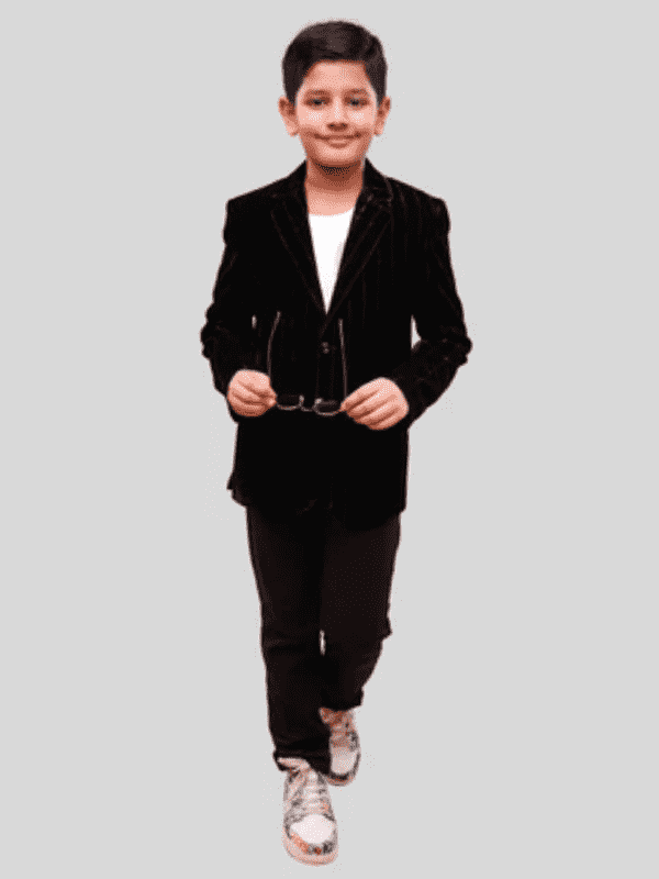 Boys Party Blazer With T-Shirt -Black