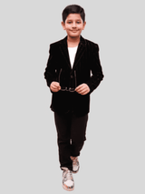 Boys Party Blazer With T-Shirt -Black
