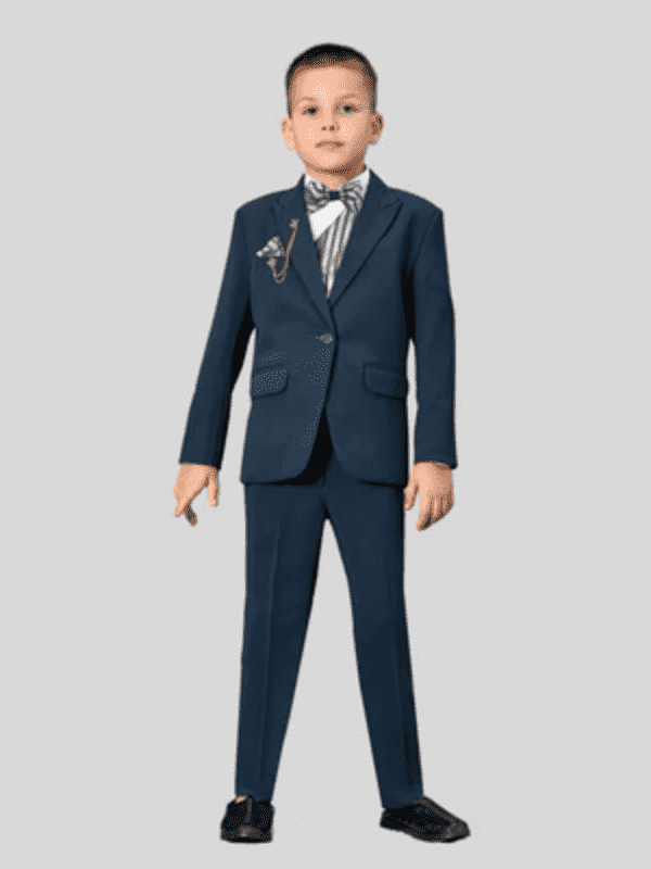 Boys Party 3 Piece Suit With Bow-Purple
