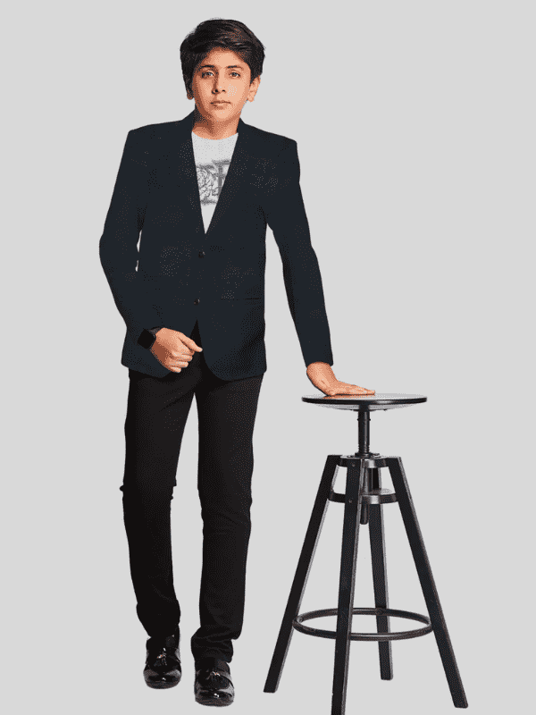 Boys Party Blazer With T-Shirt -Black