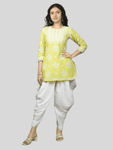 Girls Traditional 3/4th Sleeves Patiala Set - Green