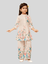 Girls Traditional 3/4th Sleeves Plazo Set - Cream