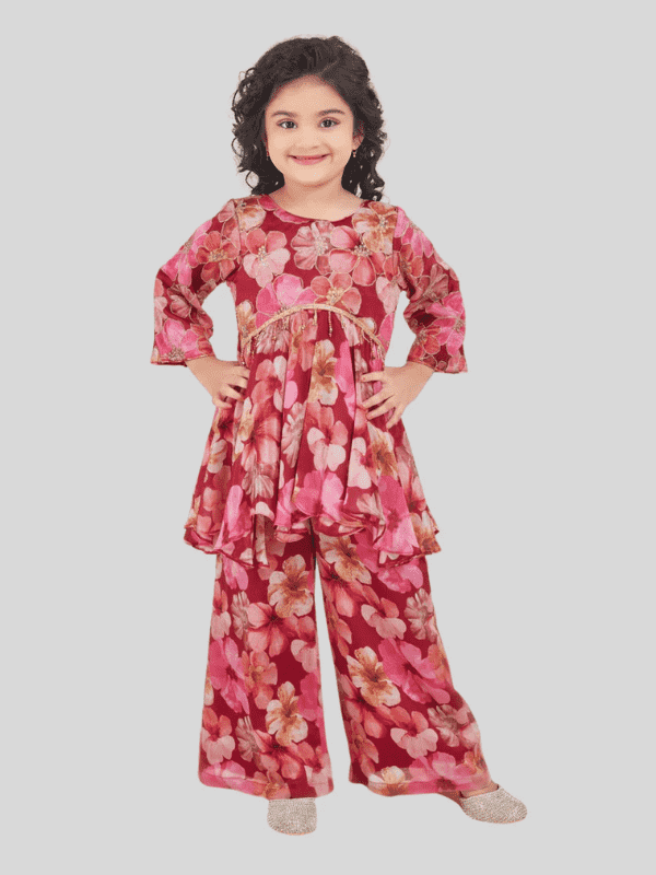 Girls Traditional 3/4th Sleeves Plazo Set - Rani