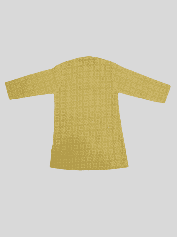 Boys Traditional Self Design Chudidar Kurta Set - Yellow