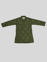 Boys Traditional With Work Chudidar Kurta Set - Green