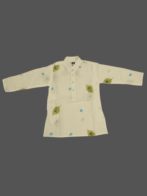 Boys Traditional With Work Dhoti Kurta Set - White