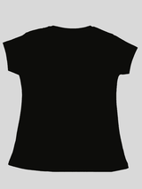 Girls Leisure Half Sleeves Printed Regular Top - Black