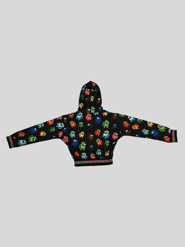 Girls Leisure Full Sleeves Printed Hoodie Top - Black