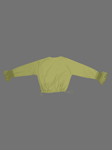 Girls Casual Full Sleeves Plain Fashion Top - Green