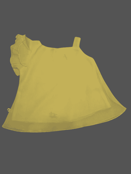 Girls Casual Half Sleeves Plain Fashion Top - Yellow