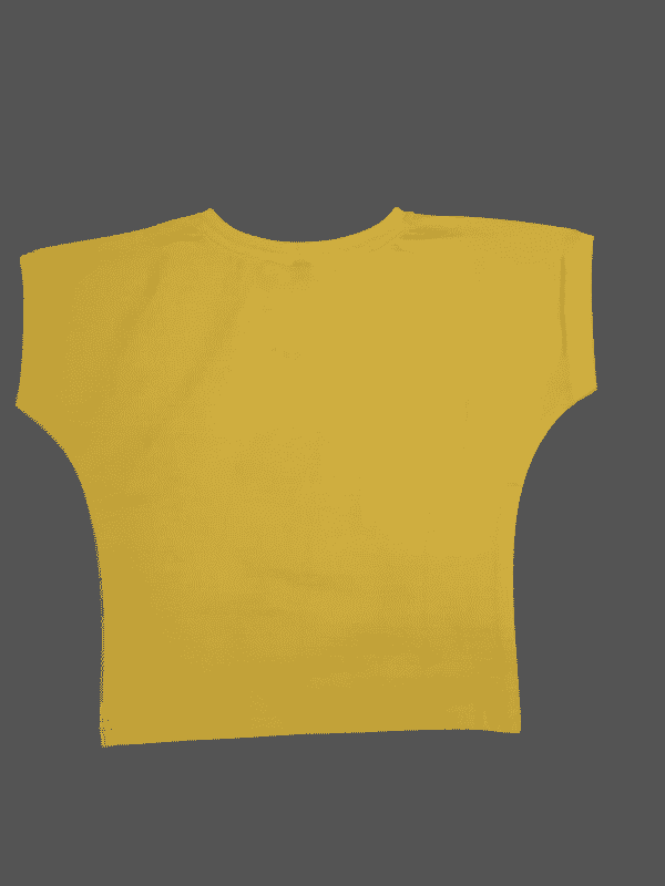 Girls Casual Half Sleeves Printed Round Neck Top - Yellow
