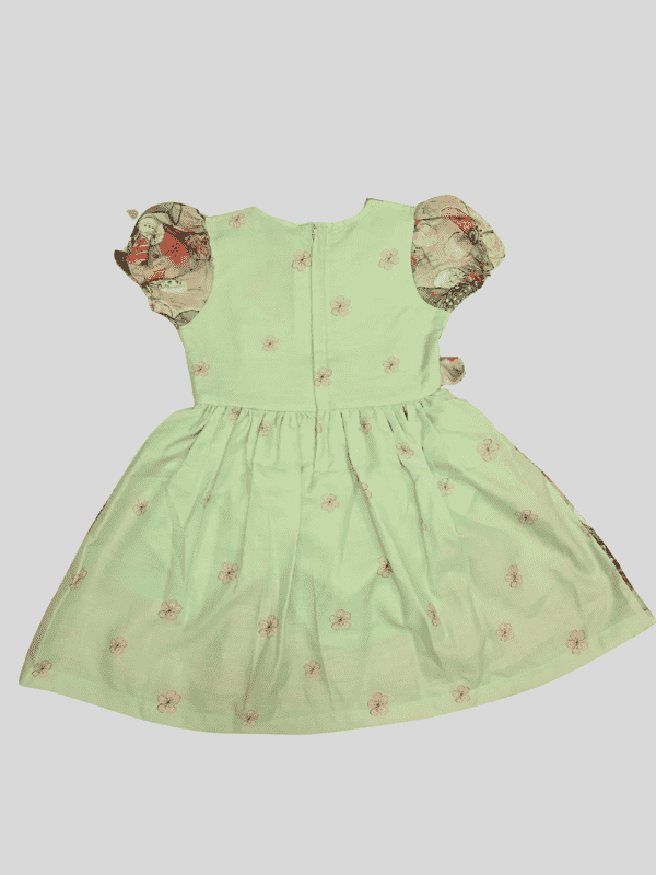 Girls Casual Printed Fancy Frocks - Green