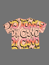 Girls Casual Half Sleeves Printed Crop Top - Pink